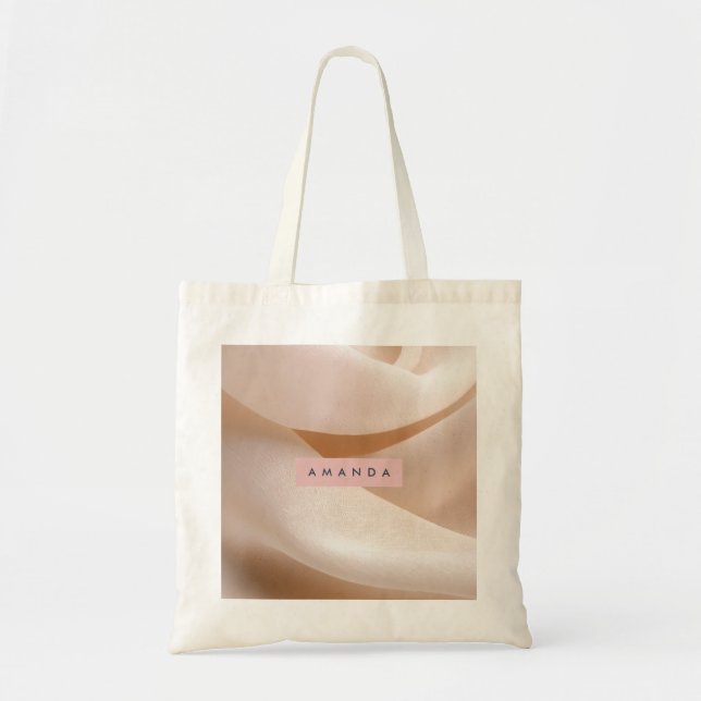 Personalisierte Soft Pastel Minimaler Stoff Textur Tragetasche (Vorne)