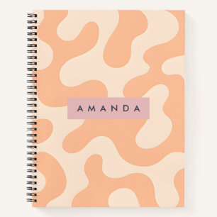 Personalisierte Soft Peach Pastell Abstract Camo Notizbuch