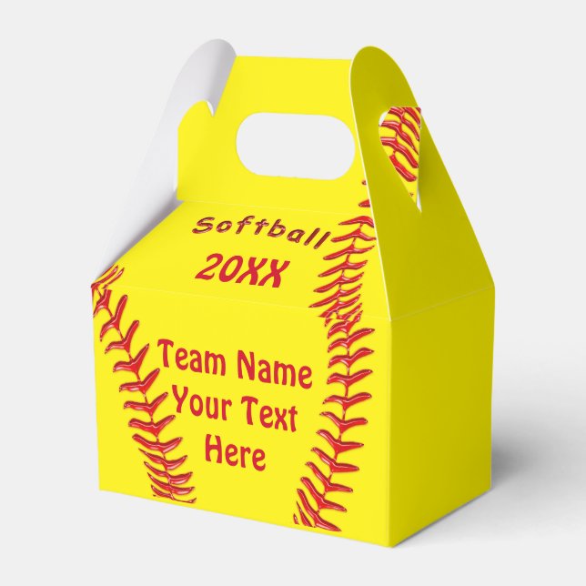 Personalisierte Softball-Gefallen Kästchen IHRER T Geschenkschachtel (Vorderseite)