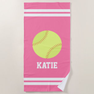 Personalisierte Softball-Girls Strandtuch