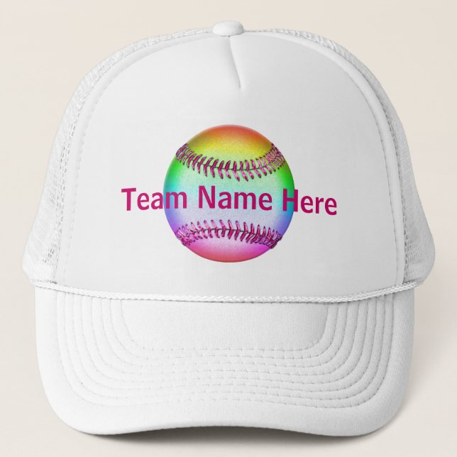Personalisierte Softball-Hüte mit IHREM TEAM-NAMEN Truckerkappe (Vorderseite)