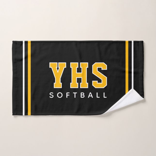 Personalisierte Softball-Schulinitialen, Teamgesch Handtuch (Handtuch)