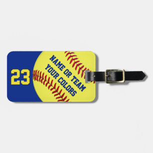Personalisierte Softball-Taschenanhänger, Ihr TEXT Gepäckanhänger