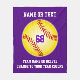 Personalisierte Softball-Team-Geschenke Ihr Text, Fleecedecke