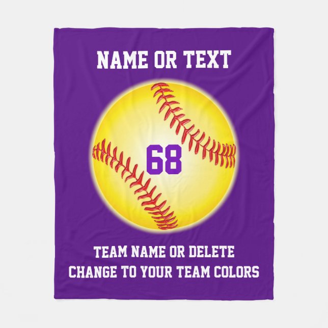 Personalisierte Softball-Team-Geschenke Ihr Text, Fleecedecke (Vorderseite)