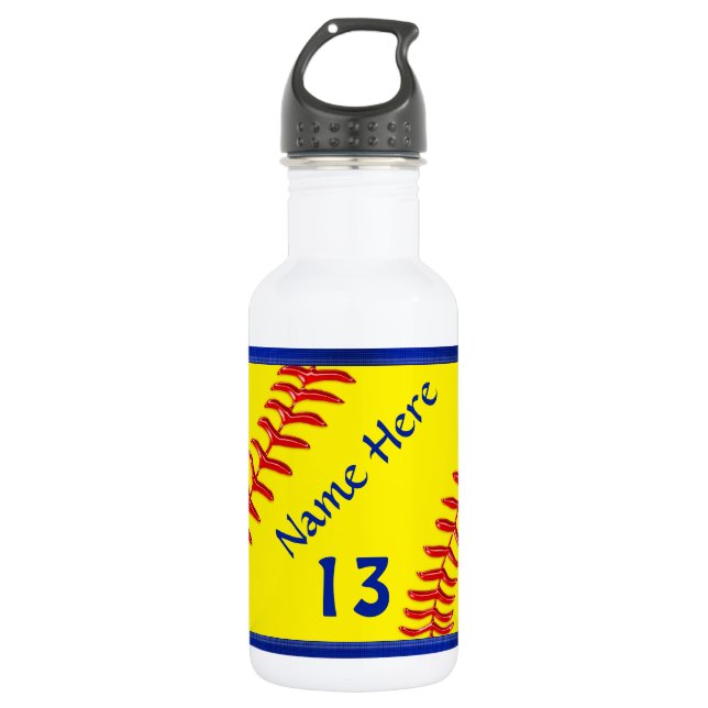 Personalisierte Softball-Wasser-Flaschen Trinkflasche (Vorderseite)