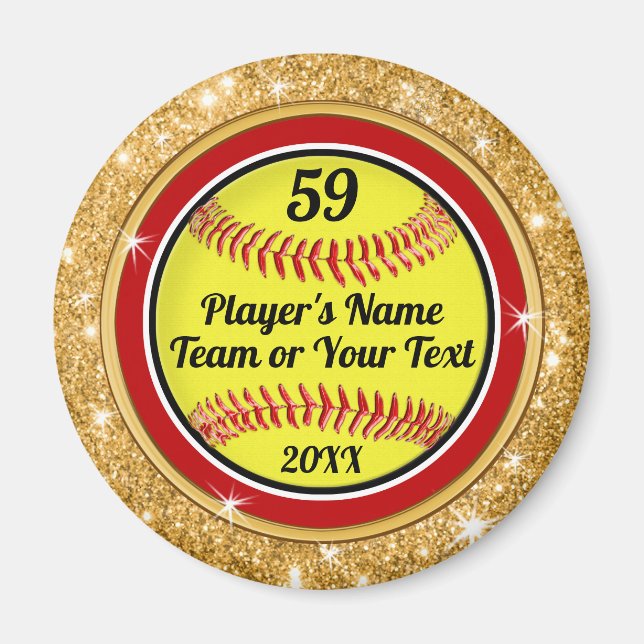 Personalisierte Softballmagnete in Bulk oder kaufe Magnet (Vorne)