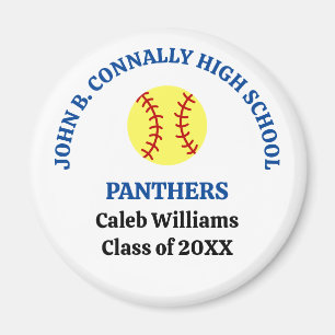 Personalisierte Softballspielerin der Blue High Sc Magnet