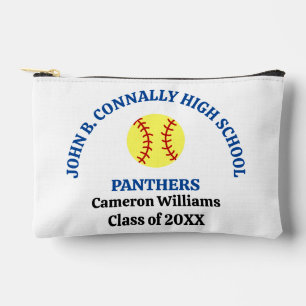 Personalisierte Softballspielerin der Blue High Sc Zubehörtasche