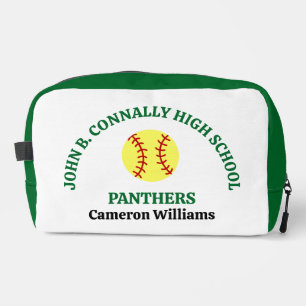 Personalisierte Softballspielerin der Green High S Waschbeutel