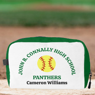 Personalisierte Softballspielerin der Green High S Waschbeutel