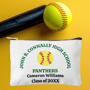Personalisierte Softballspielerin der Green High S Zubehörtasche