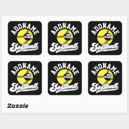 Personalisierte Software Player ADD NAME Retro Tea Quadratischer Aufkleber