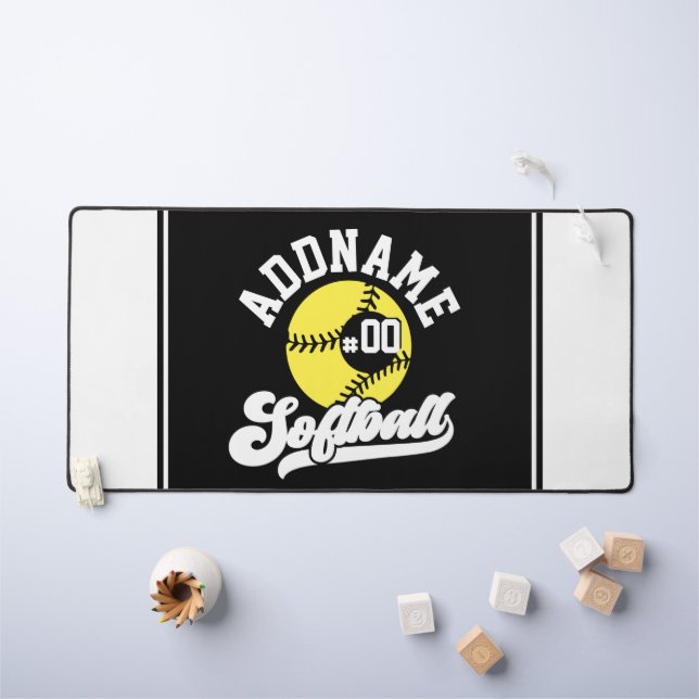 Personalisierte Software Player ADD NAME Retro Tea Schreibtischunterlage (Kindertisch)