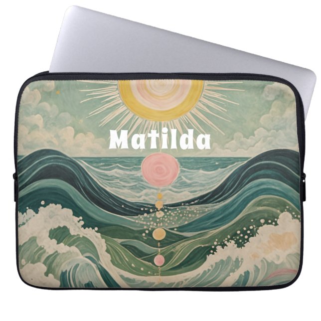Personalisierte Solarwelle Laptopschutzhülle (Vorderseite)
