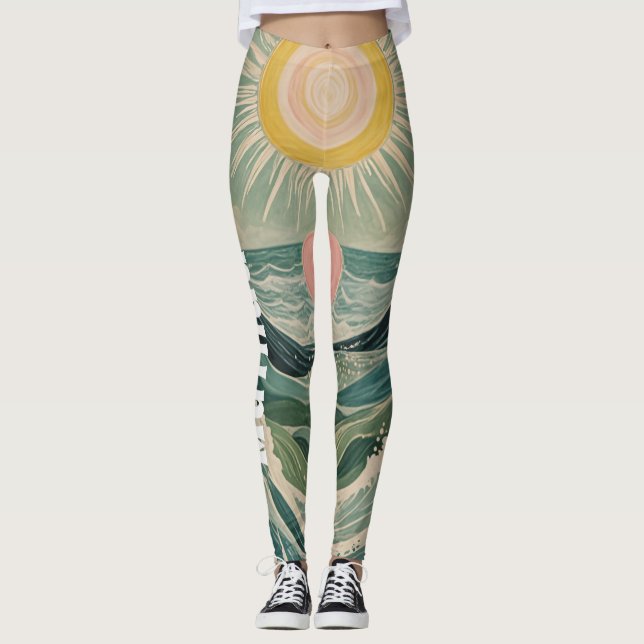 Personalisierte Solarwelle Leggings (Vorderseite)