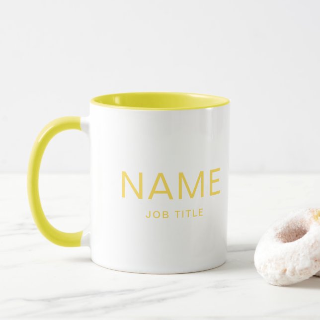 Personalisierte Solid-Gelb-Combo-Tasse mit Ihrem N Tasse (Mit Donut)