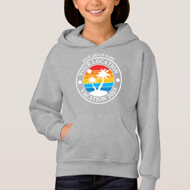 Personalisierte Sommerfamilienwohnung Weiß Hoodie (Vorderseite)