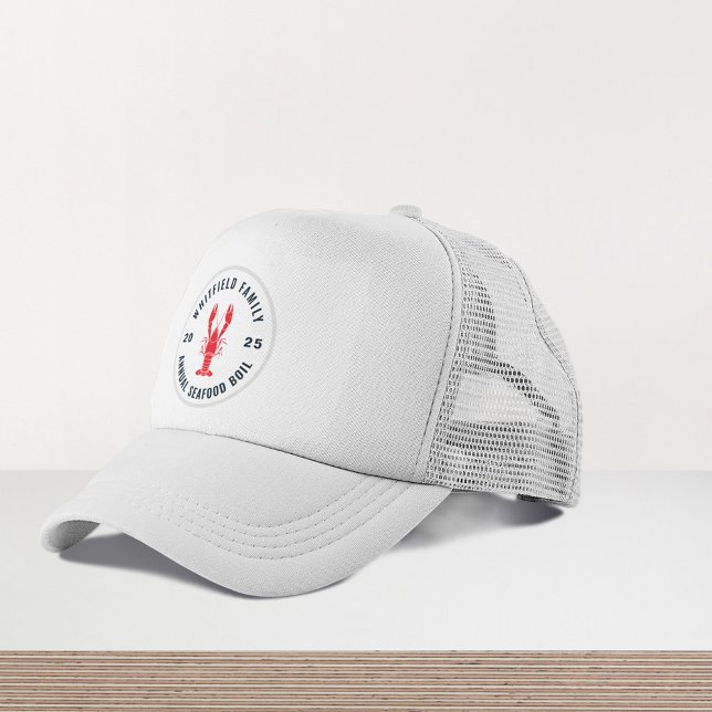Personalisierte Sommerlobster Truckerkappe (Family Summer Seafood Boil Custom Trucker Hat)