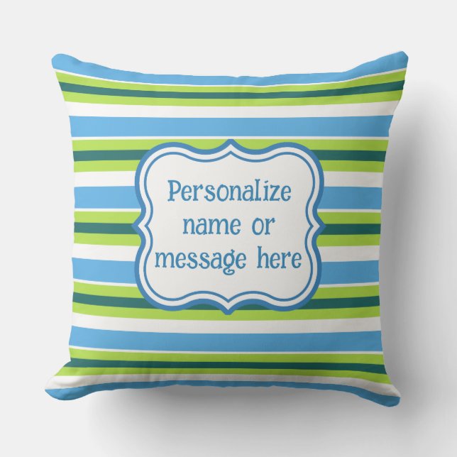 Personalisierte Sommerzeit Streifen im Freien Kiss Kissen (Vorderseite)