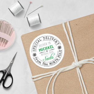 Personalisierte Sonderlieferung Nordpol Santa Runder Aufkleber