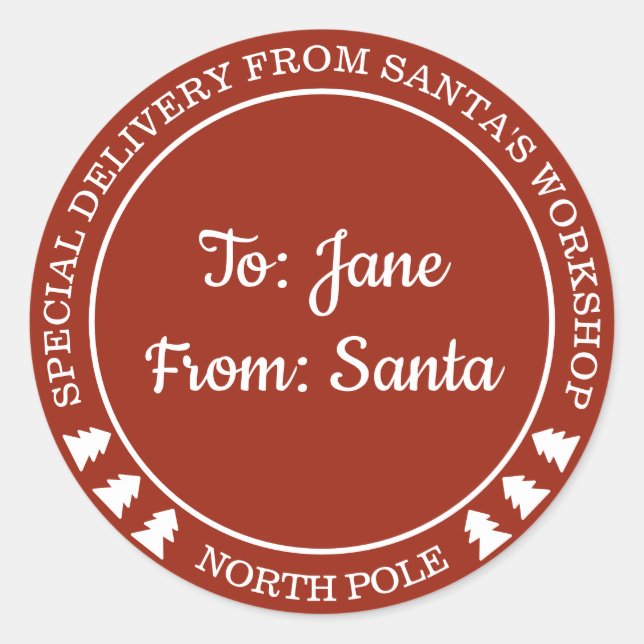 Personalisierte Sonderlieferung von Santa Sticker (Vorderseite)
