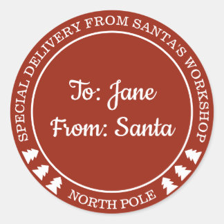 Personalisierte Sonderlieferung von Santa Sticker