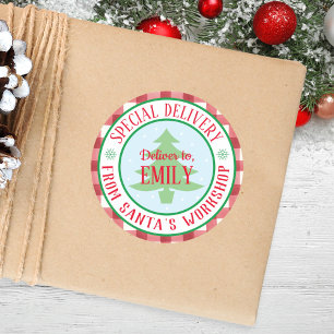 Personalisierte Sonderlieferung Weihnachten Runder Aufkleber