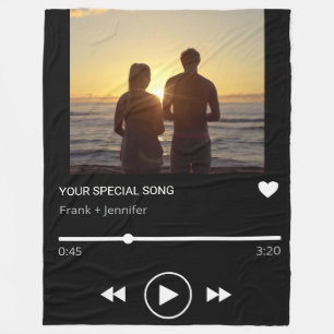 Personalisierte Songname-Playlist Geschenk mit Paa Fleecedecke