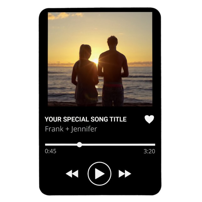 Personalisierte Songname-Playlist Geschenk mit Paa Magnet (Vertikal)