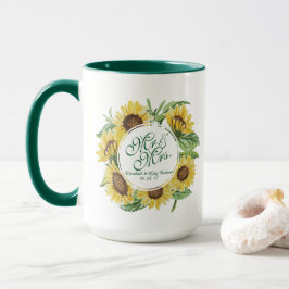 Personalisierte Sonnenblume, die kombinierte Tasse