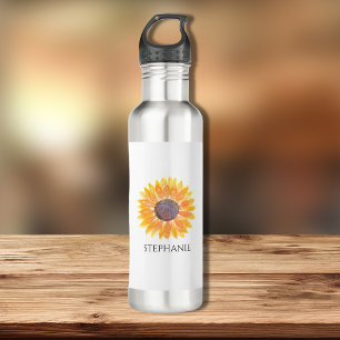 Personalisierte Sonnenblume Edelstahlflasche
