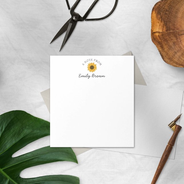 Personalisierte Sonnenblume ein Hinweis aus den No Notizblock (Von Creator hochgeladen)