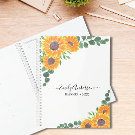 Personalisierte Sonnenblume Eukalyptus Planer
