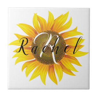 Personalisierte Sonnenblume Fliese