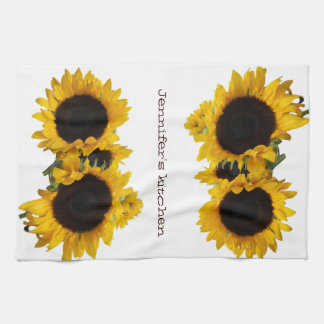 Personalisierte Sonnenblume-Gewohnheit Geschirrtuch