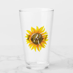 Personalisierte Sonnenblume  Glas