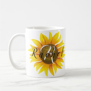 Personalisierte Sonnenblume Kaffeetasse