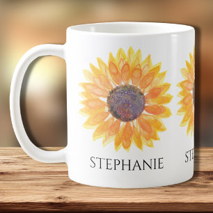Personalisierte Sonnenblume Kaffeetasse