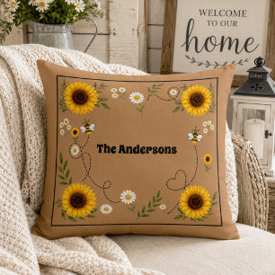 Personalisierte Sonnenblume Kissen