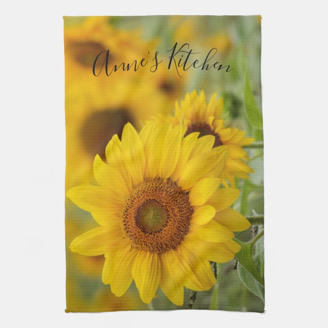 Personalisierte Sonnenblume Küchentücher (Vertikal)