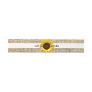 Personalisierte Sonnenblume-Leinwand rustikal Einladungsbanderole