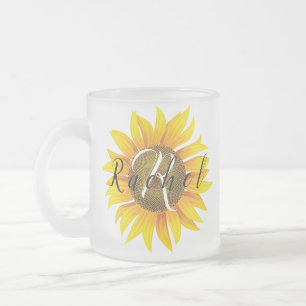 Personalisierte Sonnenblume Mattglastasse