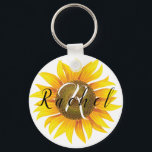 Personalisierte Sonnenblume Schlüsselanhänger<br><div class="desc">Sonnenblume,  personalisieren Sie Buchstaben und Namen</div>