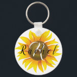 Personalisierte Sonnenblume Schlüsselanhänger<br><div class="desc">Sonnenblume,  personalisieren Sie Buchstaben und Namen</div>