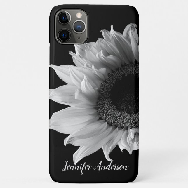 Personalisierte Sonnenblume - Schwarzweißfoto Case-Mate iPhone Hülle (Rückseite)