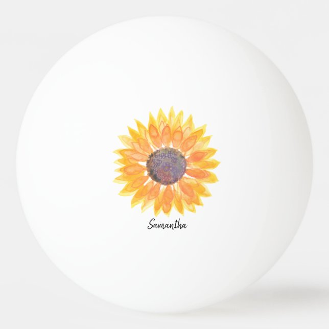 Personalisierte Sonnenblume Tischtennisball (Vorderseite)