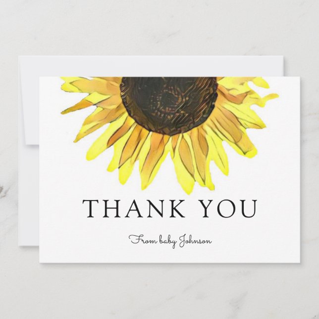 Personalisierte Sonnenblume Vielen Dank (Vorderseite)