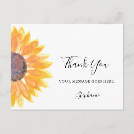 Personalisierte Sonnenblume Vielen Dank Postkarte