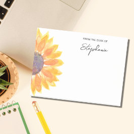 Personalisierte Sonnenblume vom Schreibtisch Post-it Klebezettel